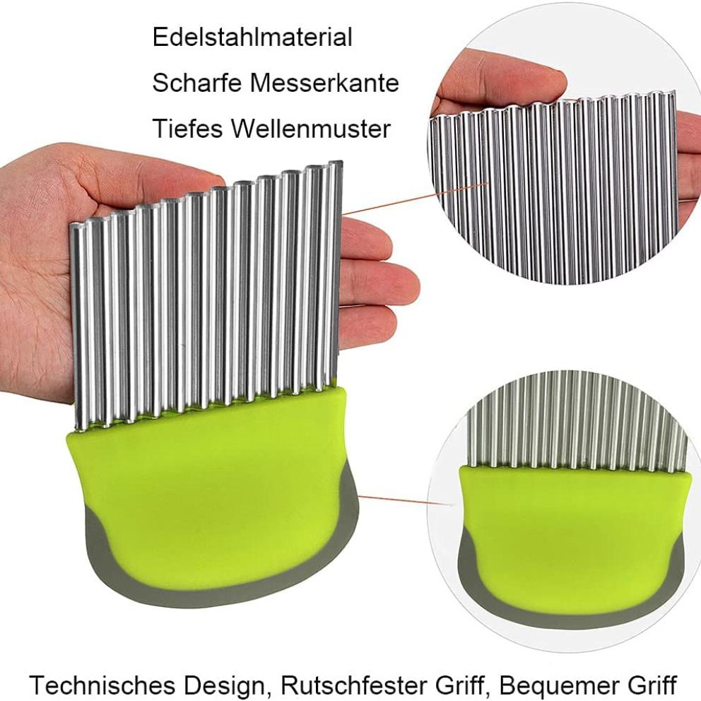 Овощерезка Резак для чипсов Волновой резак для картофеля из нержавеющей стали Картофельный нож для картофеля фри Чипсы Волнистый нож для овощей Фруктовый салат Картофельный волновой нож