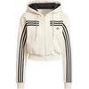 adidas Оригинальная толстовка с капюшоном на молнии, мягкий флис, 70-е, короткая, унисекс, Wonder White JN7664