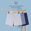Yiershuang Men's 100% Cotton Boxer Shorts 3-Pack