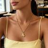 Женское модное круглое подвесное ожерелье из титановой стали - Не тускнеющее, стильная цепочка на ключицу, Хип-хоп аксессуар