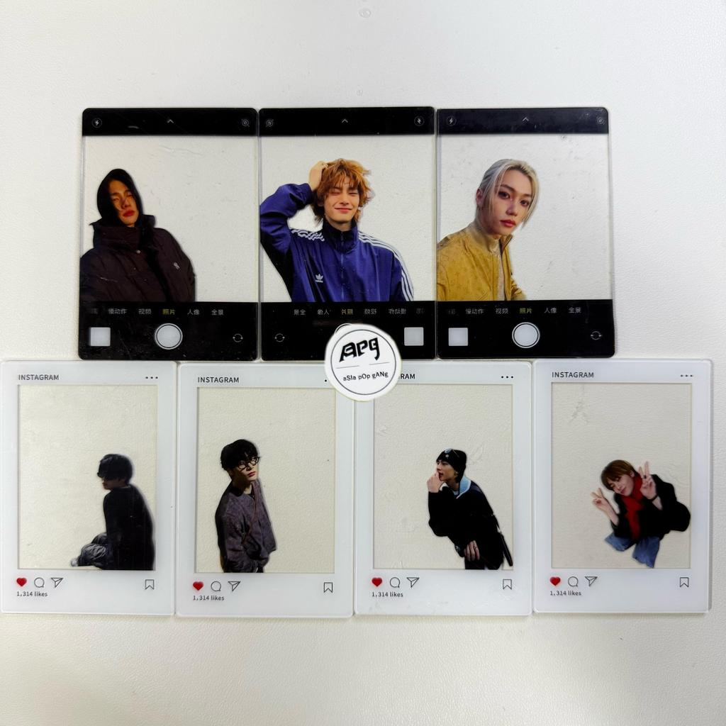 Album Straykids-[6 Album set]-RockStar, Maxident, 5Star,HOP, GIANT, ATE-random, with 7 APG Transparent Cards
