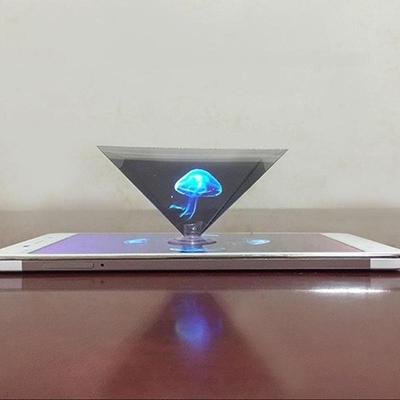 Простой голографический проектор для мобильного телефона, проекционная пленка, 3D-голограмма, пирамида, волшебная проекция MAD