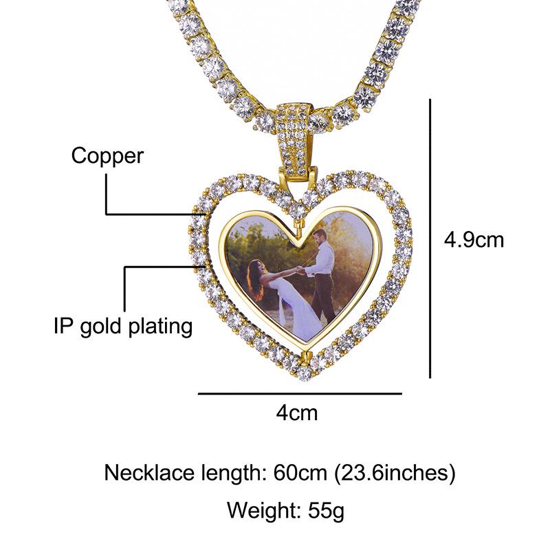 Кулон-ожерелье Dianyi Jewelry с двусторонней вращающейся фоторамкой