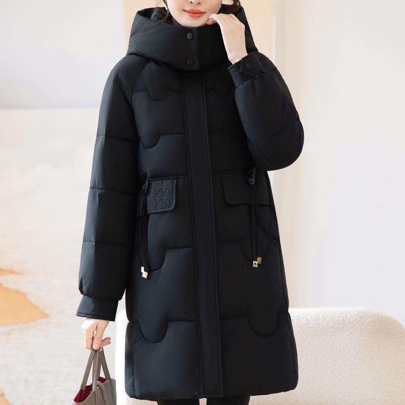 Модные зимние женские длинные парки с капюшоном, свободные, толстые, теплые куртки, женские пальто