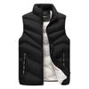 Men's Cotton Jacket Winter Solid Color Vest Pocket Sleeveless Parka Loose Simple Commuting