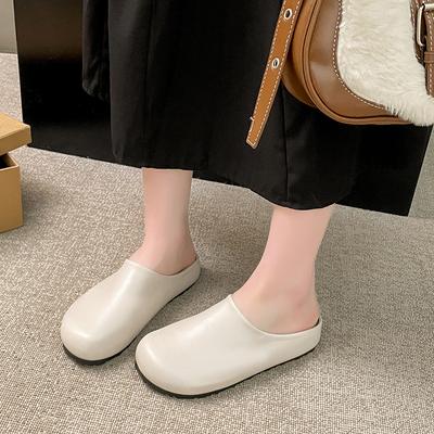 CRLAYDK Шлепанцы женские с закрытым носком для улицы и дома, слипоны-мюли, легкие, легко чистящийся верх, удобные повседневные тапочки-лоферы