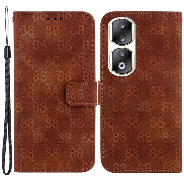 Shockproof Leather Cover for Honor 90 Pro Double 8-Shape Imprinted Wallet Stand Phone Case