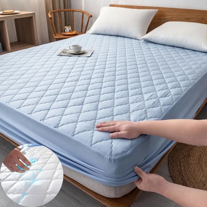 Ticken Cotton Waterproof Bed Sheet Waterproof Fitted Sheet Quilted Mattress Cover Mattress Protector Bedding Mattress Cover