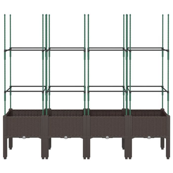 VidaXL Jardinière avec Treillis, Lit Surélevé, Bac à Fleurs, Pot de Plantes, Boîte à Fleurs Jardin Patio Terrasse Extérieur, 367965