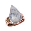 Натуральный Дендритовый Опал Драгоценный Камень 925 Проба Цельное Стерлинговое Серебро Двухцветное Кольцо Р.7.5 o0k98