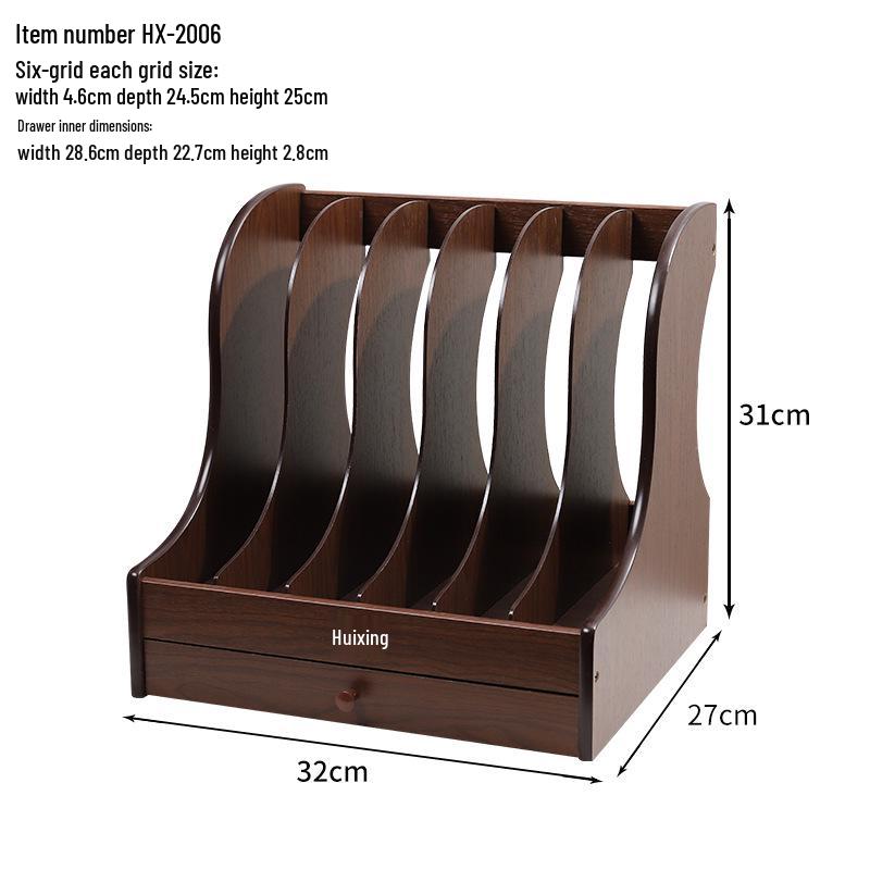 Деревянный настольный держатель для файлов и вертикальный органайзер для книг