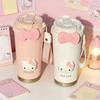 Милая кружка Hello Kitty, термокружка из нержавеющей стали, портативная, модная, студенческая, с трубочкой, для сохранения холода