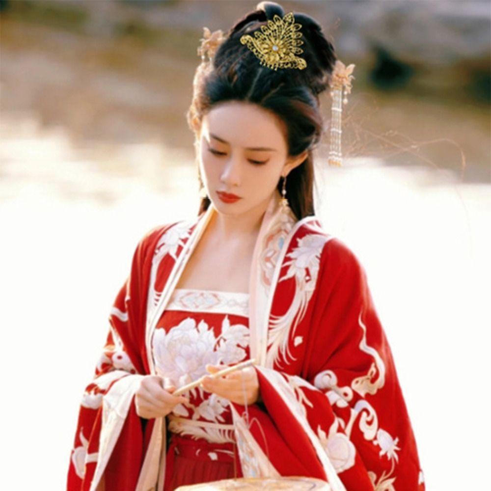 Золотая заколка для волос в китайском стиле, цветочная женская палочка для волос, аксессуары для волос, расческа для волос Hanfu, девочка