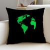 PGrid Earth Icons Cushion Cover Natural Linen Pillowcase Set AllinOne Decor for Sofa Bedroom  Chair