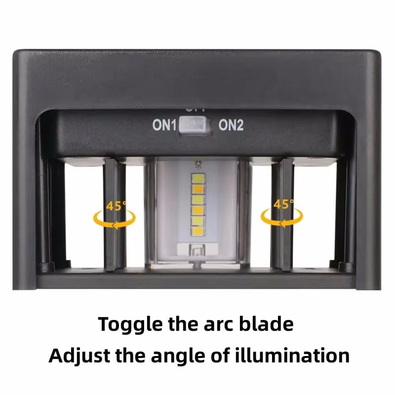 Светодиодный солнечный садовый светильник, водонепроницаемый, наружный, регулируемый угол освещения, настенный светильник, балкон, лестница, ограждение, энергосберегающие лампы солнечного света