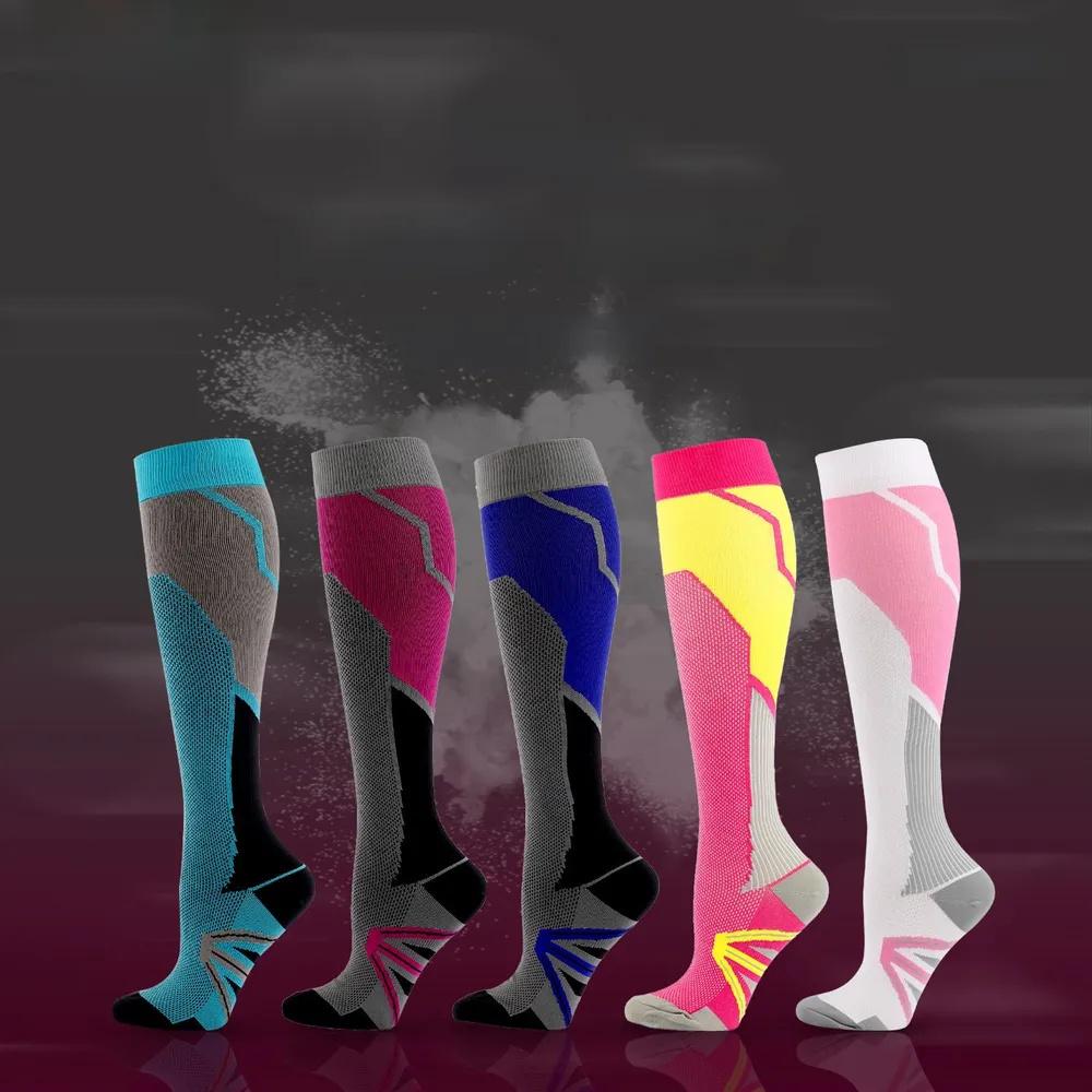 Compression Calf Socks for Sports Long Tube Running Cycling Marathon Support Leg Sleeves Breathable Elastic Athletic Socks