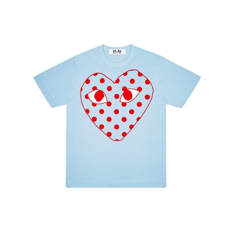 Comme des Garçons PLAY COMME des GARCONS PLAY Kawakubo Rei Red Love Printing Short Sleeve Blue Men's AZ-T276-051-1