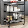 VidaXL Kitchen Trolley, Shelf with Wheels, Service Cart, Indoor Living Room Bathroom Storage Furniture, Sonoma 842399