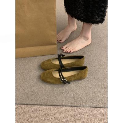 Французские туфли-лодочки на плоской подошве, весна и осень 2025, корейская новая версия, с мелким вырезом в стиле маленького французского шика, туфли-лодочки