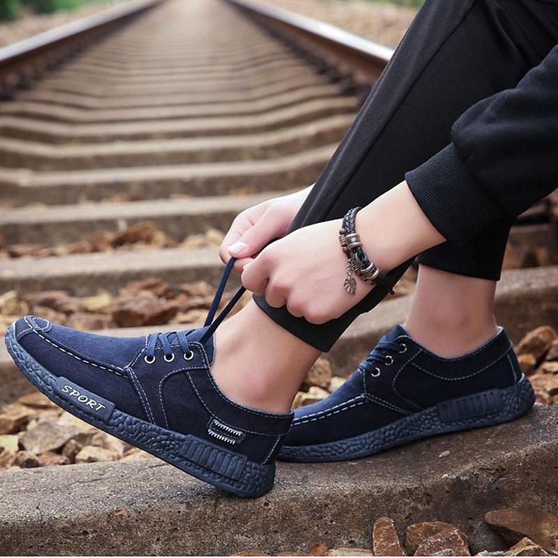 Весенняя мужская парусиновая обувь, корейская мода, тканевая обувь в старом Пекине, повседневная обувь с просветом