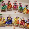 New Rajasthani Multicolor Musician Bawla Puppets Idol, Set of 10, (5 Male & 5 Female)