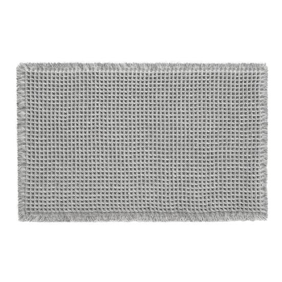 Коврик для ванной из пены с эффектом памяти, вафельная текстура, отделка кисточками, высокоабсорбирующий, быстросохнущий пол