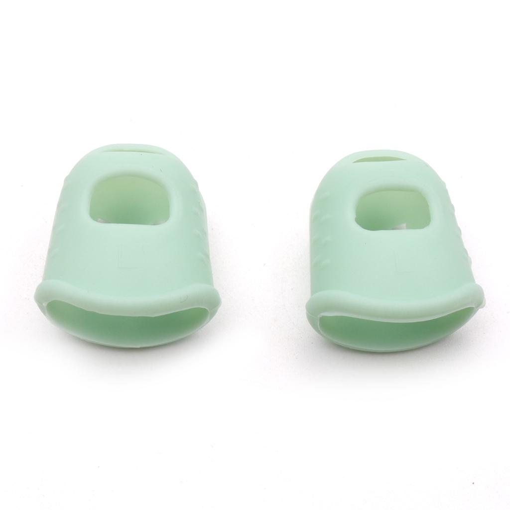 2pcs Kalimba Silicone Finger Fingertip Protectors for Kalimba Beginners Starters Green Large