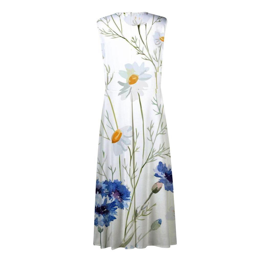 Women's Long Dress Maxi Dress Casual Dress Swing Dress A Line Dress Floral Fashion Streetwear Outdoor Daily Date Print Sleeveless V Neck Dress