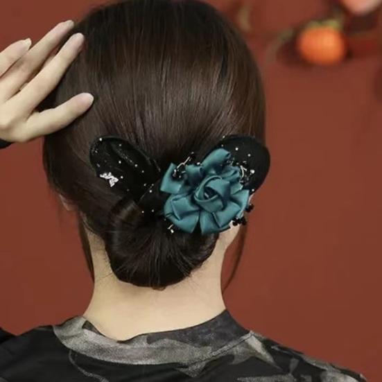 Hair Bun Maker Flower Fishtail Rhinestone Feather Hair Curler Deft Bun Twister Long Hair Fast Snap Roll Tool Women Hair Styling Accessories