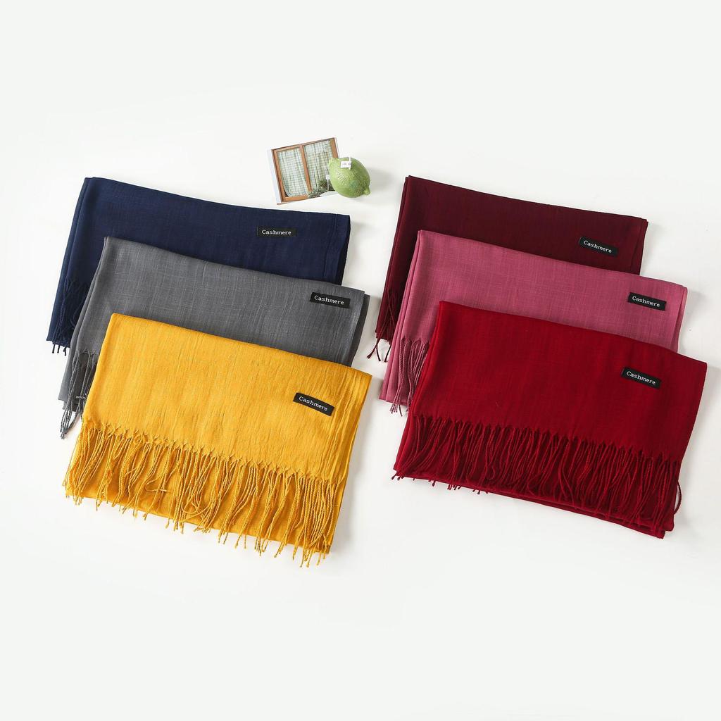 Шелковый солнцезащитный шарф: Модная шаль из бамбуковой пряжи с кисточками