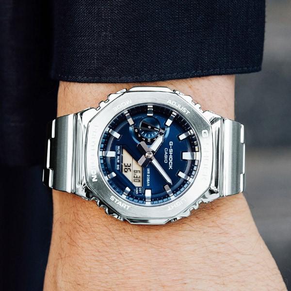 Casio Мужские часы G-SHOCK GM-2110D-2BJF [G-SHOCK цифровая аналоговая комбинированная модель] круглые серебристые