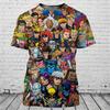 Fashionable Men's Cartoon X-Men 3D Printed T-shirt Street Style Popular Short Sleeved Clothing Summer Casual Personalized Round Neck Tops