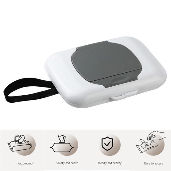 Wet Wipes Box with Hanging Portable Holder Dustproof Travel Wipe Hoop Baby Wet Tissue