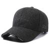 Autumn Winter Woolen Warm Men's Embroidery Cap Middle-Aged Thick Baseball Cap Letter Peak Cap