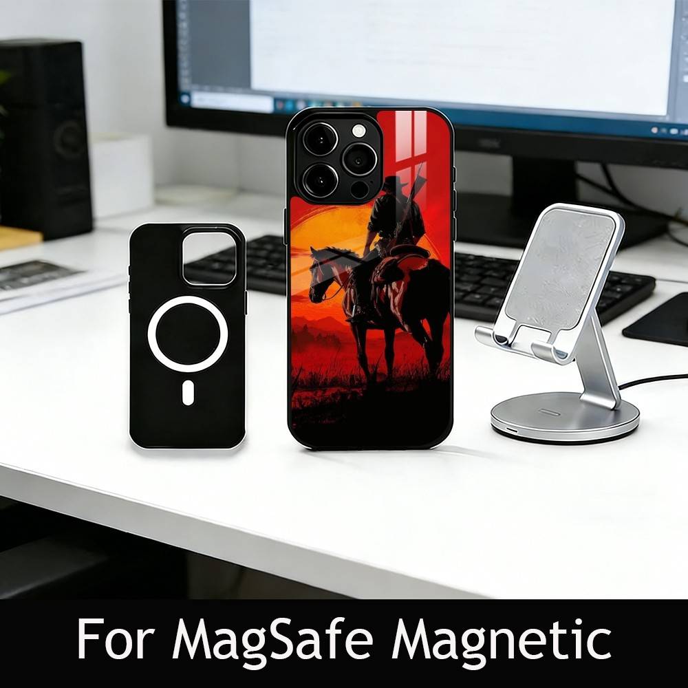 Чехол для телефона R-Red D-Dead Redemption 2 для iPhone17,16,15,14,13,12,11 Plus,Pro Магнитный с поддержкой беспроводной зарядки Magsafe