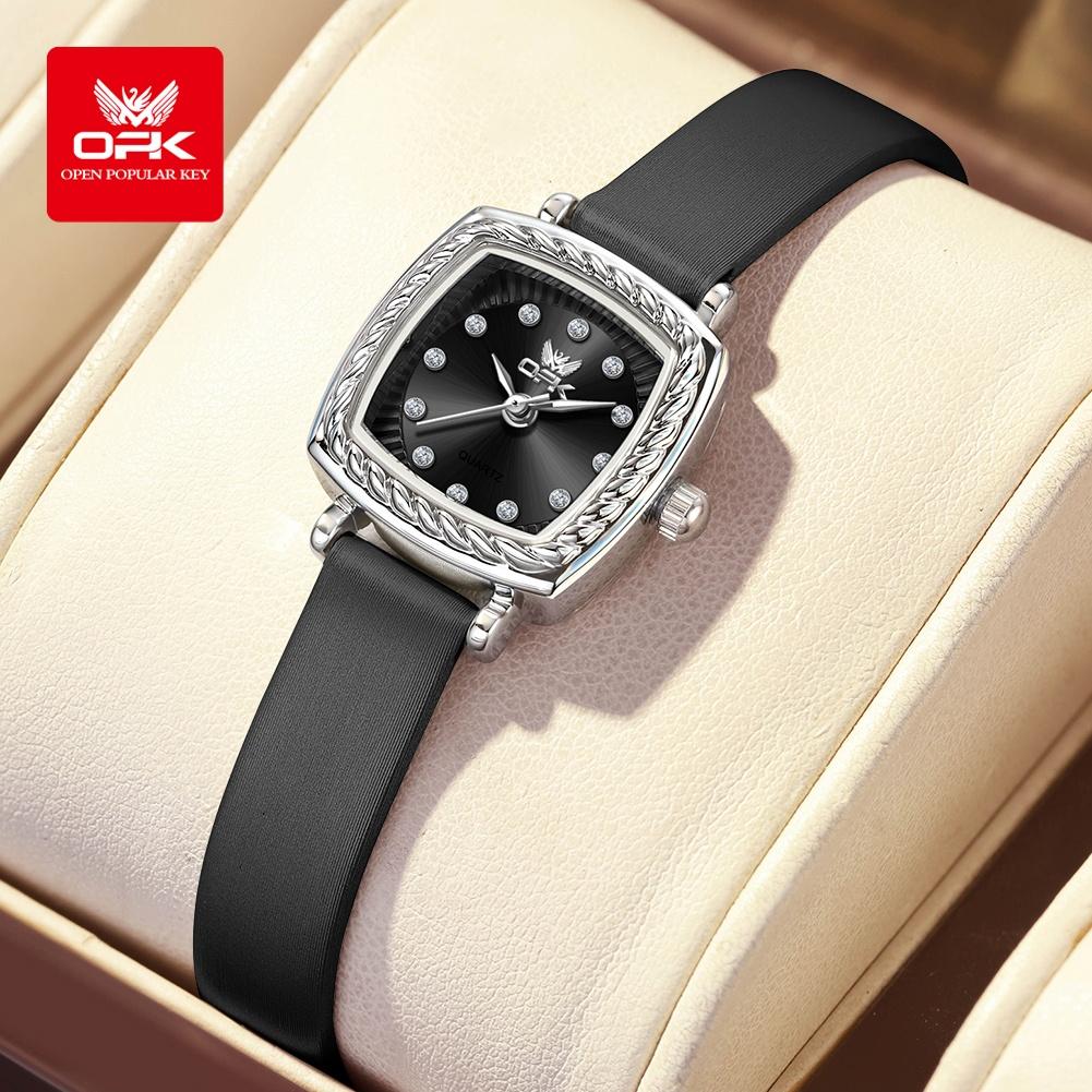 OPK 6061 Women's Quartz Wrist Watches Fashion Elegant Ladies Dress Watch Comfortable Leather Strap Waterproof Watches For Woman