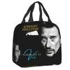 Custom Johnny Hallyday French Rock Singer Insulated Lunch Bag for Outdoor Picnic Resuable Cooler Thermal Bento Box Women Kids