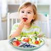 Divided Dining Plate with Suction Cups Stainless Steel Baby Plates Toddler Meal Tray Non-Slip Silicone Cover Heat-Insulated Feeding Tray