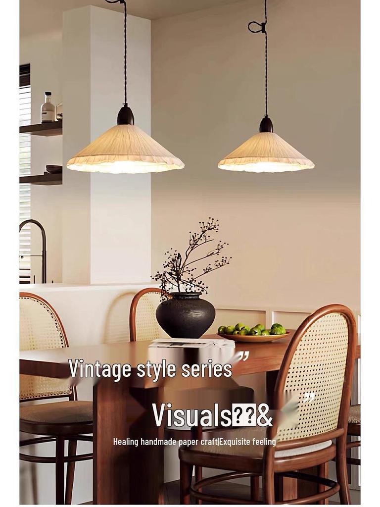 Japanese Wabi-Sabi Paper Art Pendant Light for Tea Room, Zen Homestay, Cafe, Bar Counter, and Entrance Decor.