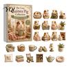Guinea Pig Figurines Christmas Advent Calendar with 24 Pig, Garden Theme Cute Decorative Miniature Animals Animal Figurines, Healing Ornaments