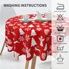 Yousheng Christmas Red Tablecloth with Holiday Prints 150cm Round Polyester Tablecloth Stain-Resistant & Fade-Proof Dinner Cloth for Indoor Outdoor
