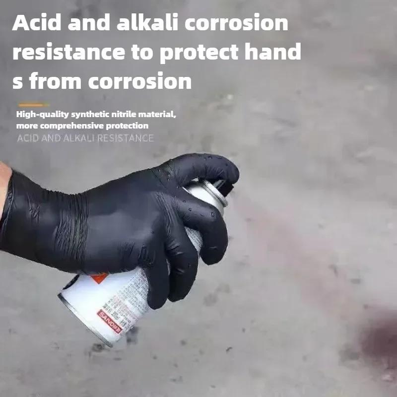 Черные перчатки из латекса размера XL, перчатки из ПВХ, одноразовые нитриловые перчатки, для уборки дома, клининга, автомобильной промышленности, садоводства, инструменты для приготовления пищи