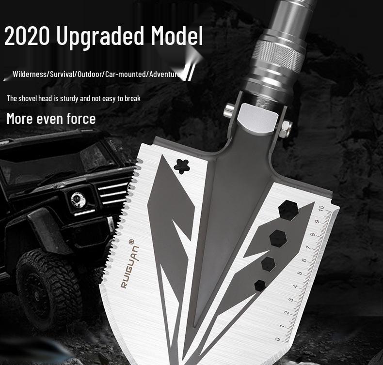 Многофункциональная складная лопата для улицы: Марганцевая сталь, Идеально подходит для кемпинга, рыбалки, внедорожного использования и задач, выполняемых с помощью транспортного средства