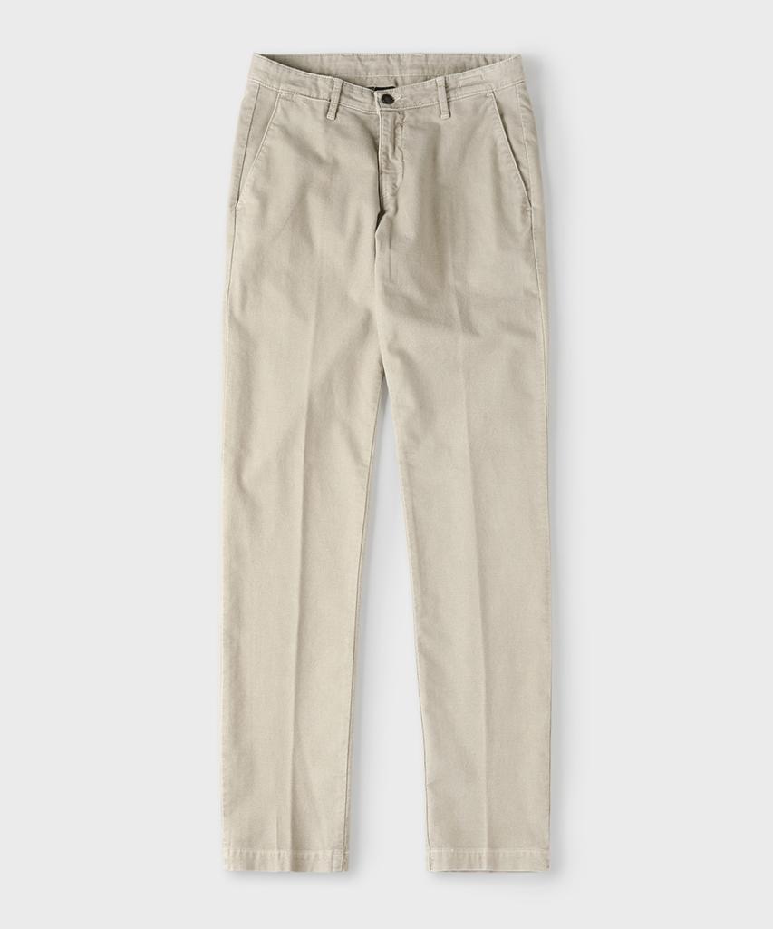PANICALE Beige Micro Pattern Slim Fit Cotton Pants