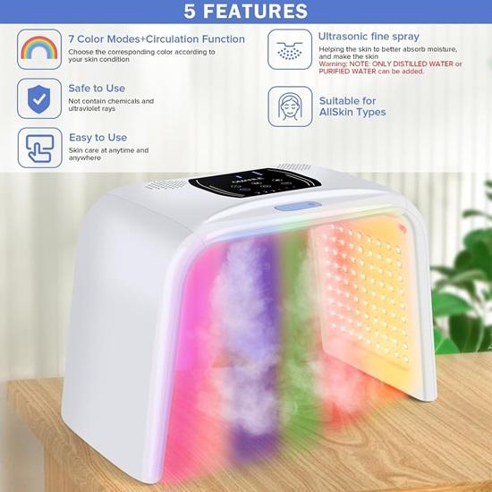 Led Light Therapy, Face Red Light Therapy with Spray Function, 7 In 1 Beauty Equipment for Skin Care At Home, Face Mask SPA Equipment, Facial Skin