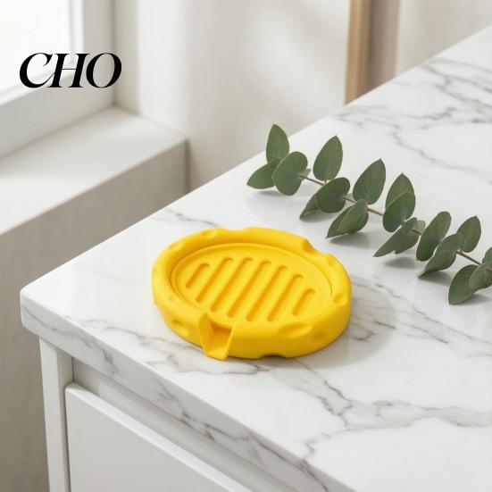 Soap Tray with Hollow Drainage Layer Box, Cheese Shape Removable Drain Layer, Dish No Water Stains Quick Cleaning Anti-Slip Holder, for Bathroom