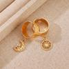 Luxury Design Baroque Pearl Eye Snake Pendant Rings for Women Retro Charm Gold Color Zircon Starfish Shell Finger Jewelry Gift