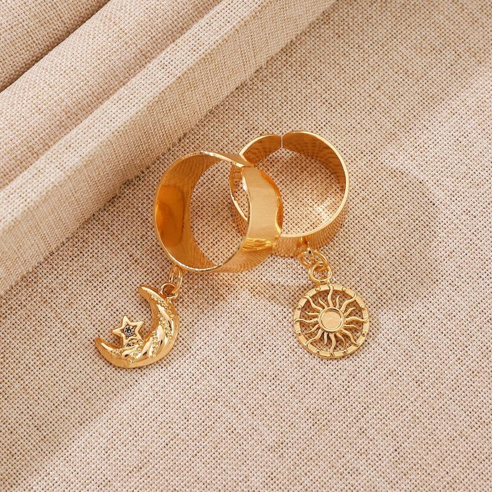 Luxury Design Baroque Pearl Eye Snake Pendant Rings for Women Retro Charm Gold Color Zircon Starfish Shell Finger Jewelry Gift