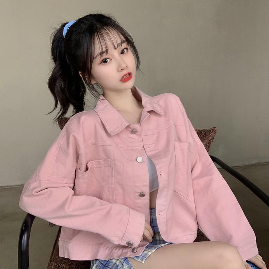 Новая женская короткая джинсовая куртка фиолетового цвета, свободного кроя, винтажная, ретро, повседневная, модная