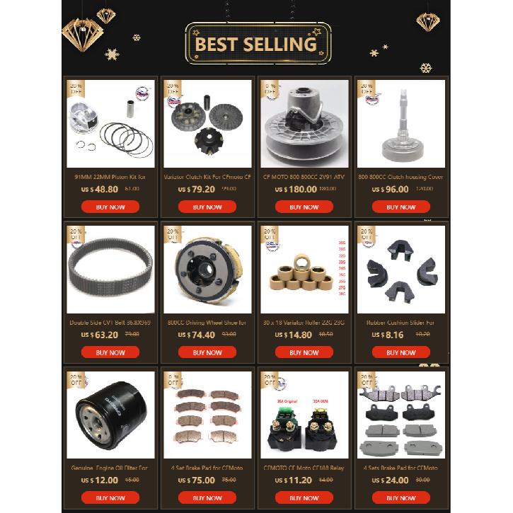 4 комплекта тормозных колодок для CFMoto ZFORCE CFORCE UFORCE 450 550 500 600 800 1000 2018 2019 2020 7020-0810B0 7020-0810A0
